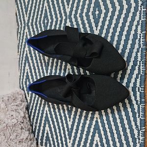 Rothy's black Mary Jane bow tie pointed toe flats